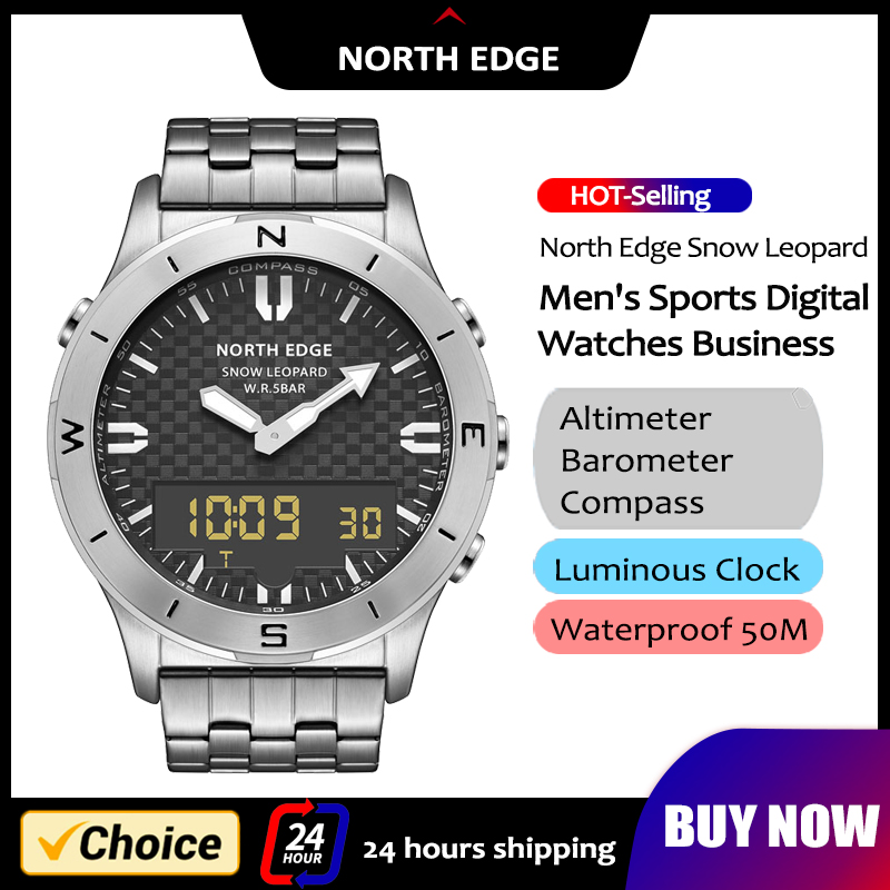 Altimeter Compass Watch - NORTH EDGE męski sportowy zegarek cyfrowy